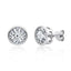 Minimalist Round Moissanite Stud Earrings in 18k Gold Plated Sterling Silver