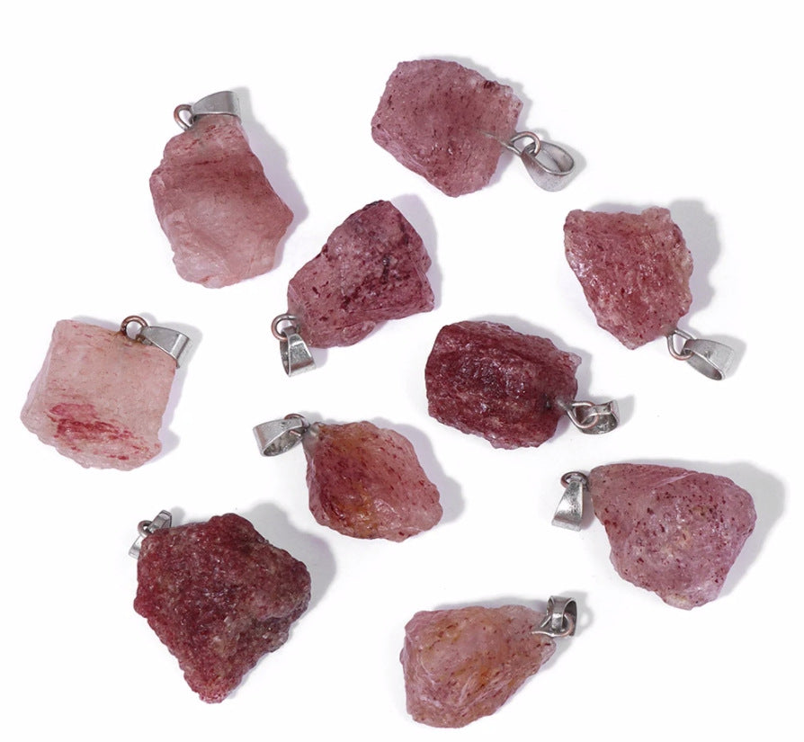 Strawberry Quartz Natural Stone Round Beads for DIY Jewelry Making Accessories