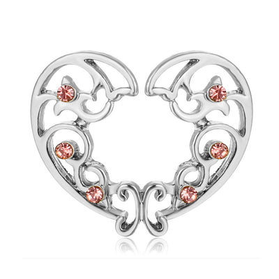 Heart-Shaped Diamond Alloy Nipple Ring Jewelry