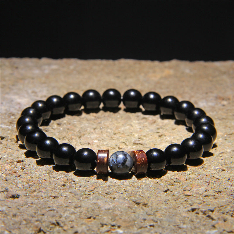 Geometric Natural Stone Beaded Bracelet for Men