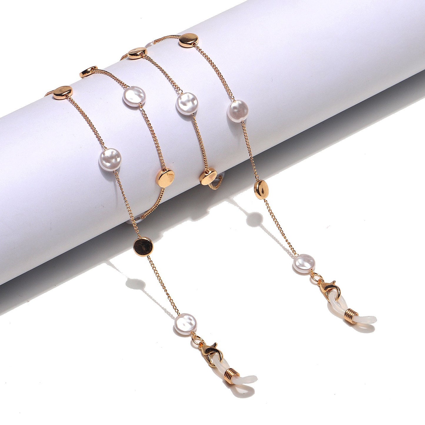 Fashion Handmade Copper Pearl Eyeglasses Chain Necklace