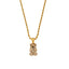 Fashion Cool Animal Female Plated 18K Gold Twist Bear Pendant Stainless Steel Necklace