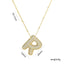 Korean Style Gold Plated Zircon Letter Pendant Necklace