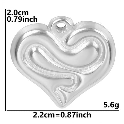 Simple Heart Shape 304 Stainless Steel Women's Pendant Necklace with 18k Gold Plating