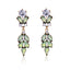 Retro Flower Alloy Inlay Crystal Women'S Drop Earrings