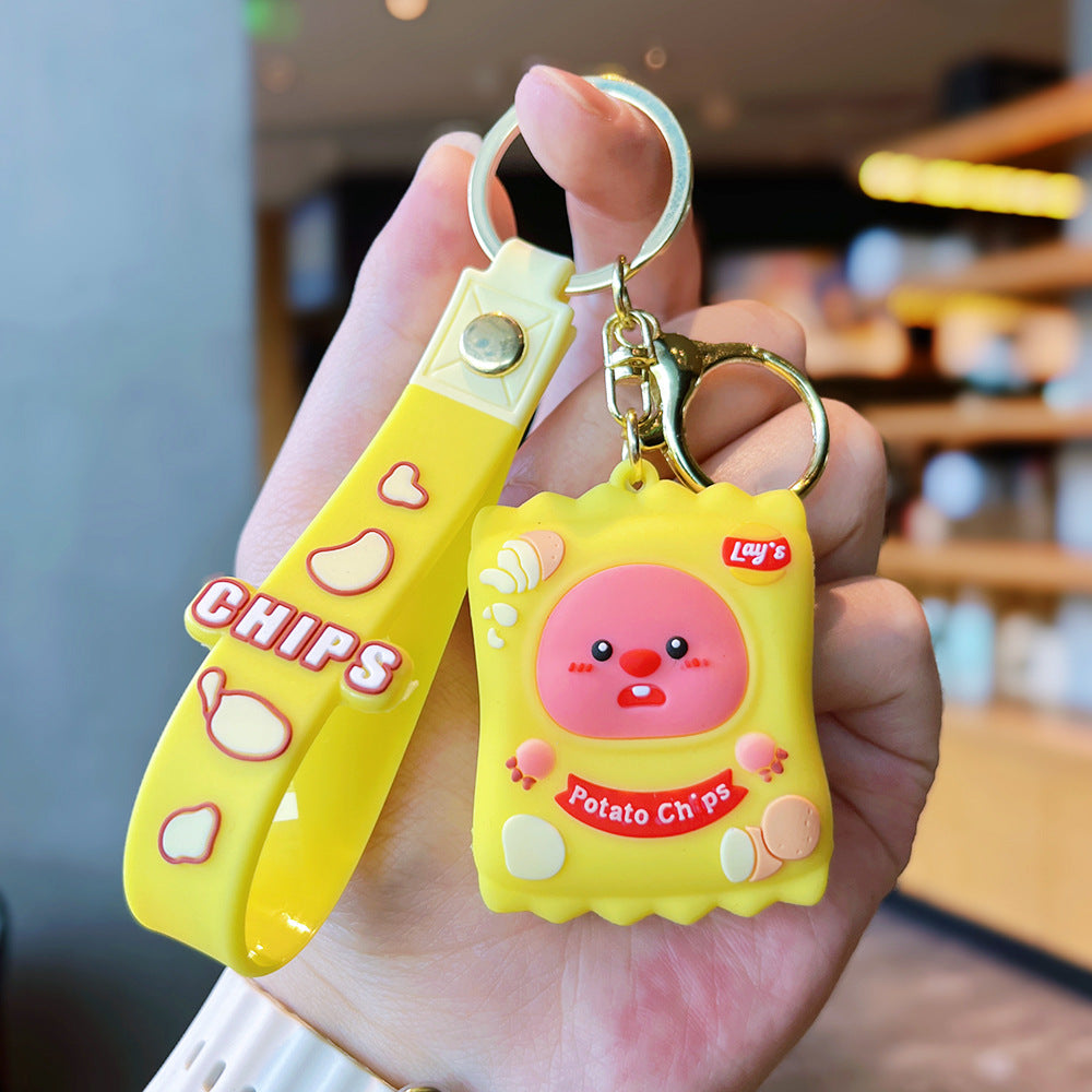 Cartoon Fruit Doll PVC Keychain Accessory