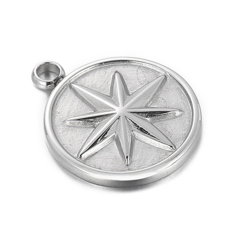 "Stainless Steel Star Pattern Jewelry Pendant - Simple and Fashionable DIY Accessories"