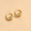 1 Pair 14k Gold Plated Zircon Circle Design Minimalist Earrings