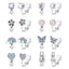 IG Style Rainbow Flower & Butterfly Rhinestone Ear Cuffs - Unicorn & Cat Heart Design for Kids