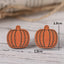 Vintage Halloween Pumpkin Ghost Bat Tassel Wooden Stud Earrings for Women