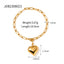 18K Gold Plated Heart Shape Bracelet and Retro Classic Love Necklace Set