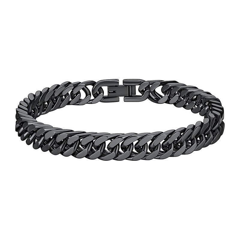 IG Style Geometric Stainless Steel Unisex Cuban Link Bracelet