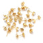 20 PCS Stainless Steel Zircon Round Earring Accessories - Simple Style Gold Plated Bead Hoop Design