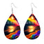 Bohemian African Style PU Leather & Acrylic Water Drop Earrings