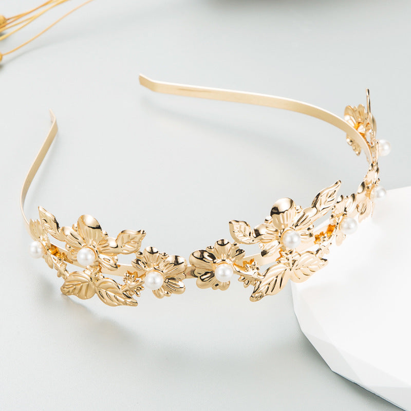 Fashion Floral Leaf Plated Hairband