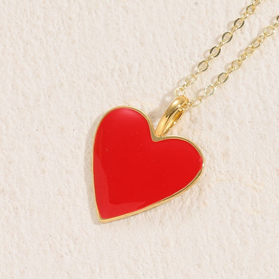 Elegant Heart Shape 14k Gold Plated Brass Pendant Necklace