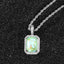 Hip-hop Square Zircon Gemstone Pendant Necklace