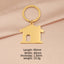 Stainless Steel House Pendant Keychain with 18K Gold Plating