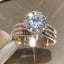 Fashion Geometric Alloy Gemstone Cluster Women's Ring