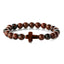 Retro Cross Agate Tiger Eye Volcanic Stone Beaded Bracelet Set