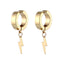 Cool Lightning Stainless Steel Ear Clips - Fashion Hip Hop Style Earrings