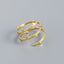 S925 Silver Rattan Branch Texture Geometric Open Ring