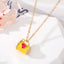 Cute Heart Shape Alloy Plated Pendant Necklace with Colorful Geometric Charm