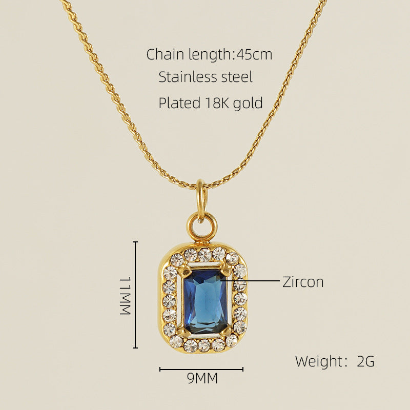 Glam Shiny Heart Shape Zircon Inlay 18K Gold Plated Stainless Steel Layered Pendant Necklace