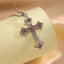 Simple Classic Cross Gold Plated Layered Necklace with Pearl Pendant