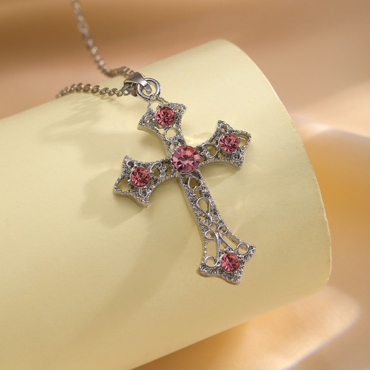 Simple Style Classic Style Cross Alloy Plating Gold Plated Women's Layered Necklaces