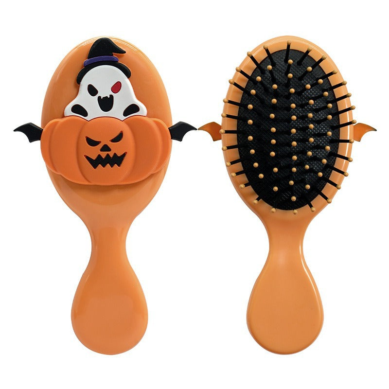 Halloween Multicolor Pumpkin Ghost Foldable Hairdressing Comb - Scalp Massage Cushion Comb