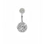 Geometric Stainless Steel Zircon & Opal Belly Ring Set - 5 Pieces Silver