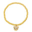 Sweet Bear 18K Gold Plated Stainless Steel Beaded Bracelet