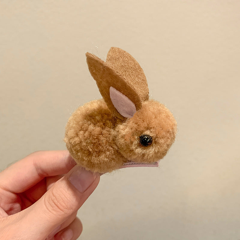 Cute Rabbit Plush Hair Clip for Girls