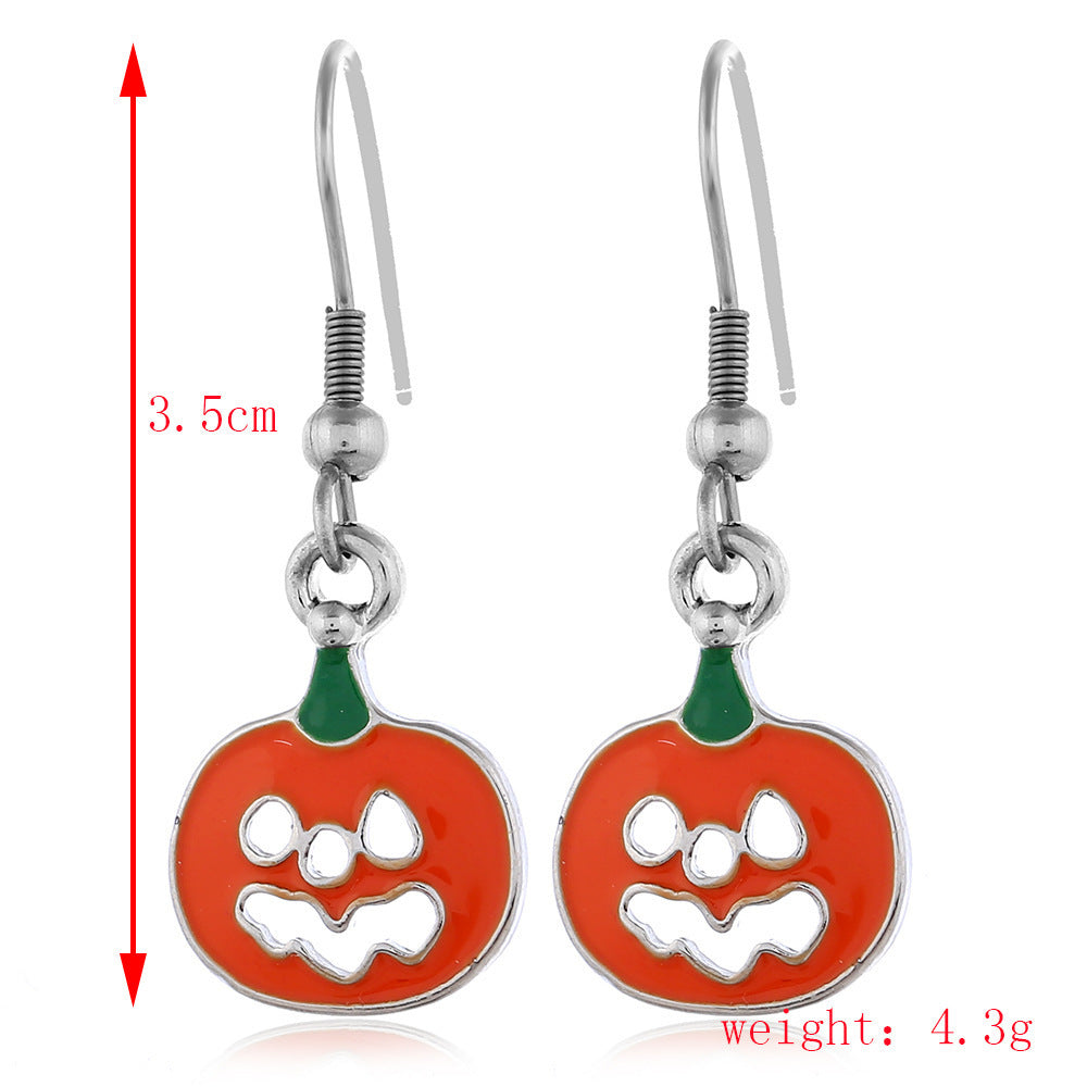 Wholesale Halloween Series Skull Spider Pumpkin Alloy Earrings Set Nihaojewelry