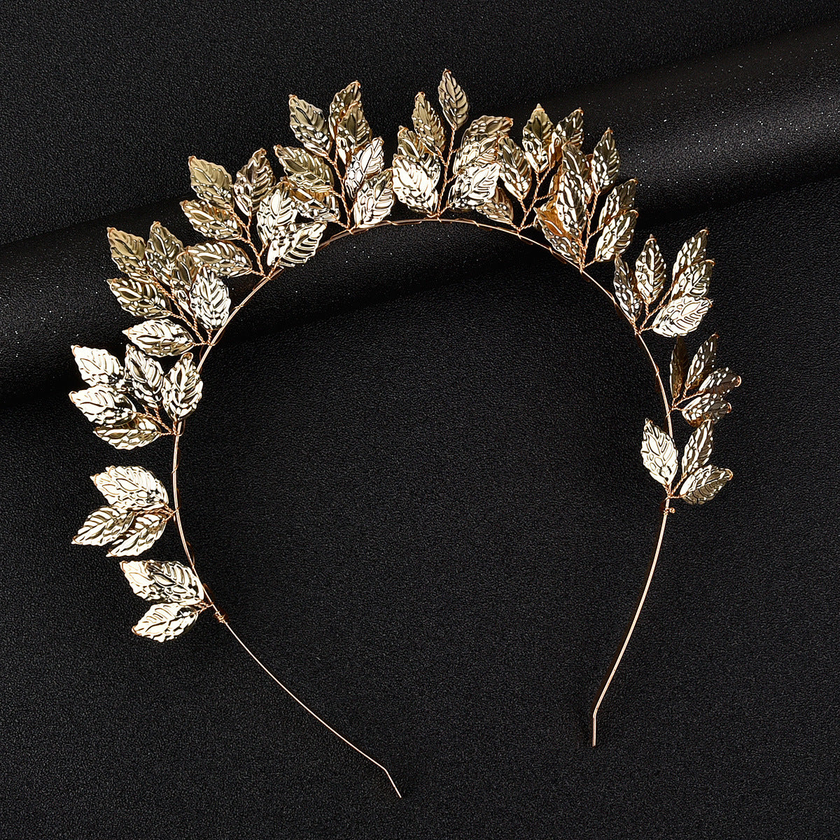 Golden Leaf Alloy Hair Band - Versatile Gold-Plated Headband