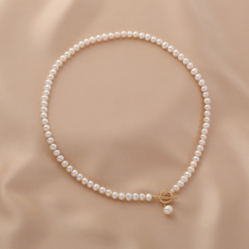 Elegant Baroque Freshwater Pearl Gold Plated Pendant Necklace