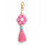 Pastoral Color Block Beaded Silicone Tassel Keychain for Women