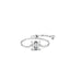 Geometric Sterling Silver Zircon Open Chain Ring for Women