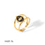 18K Gold Plated Evil Eye Stainless Steel Open Ring