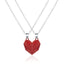 Magnetic Heart Couple Necklace Set with Stone Pendant