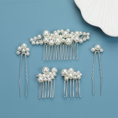 Retro Baroque Pearl Hair Fork Bridal Hairpin Accessories Set