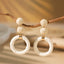 Bohemian Rattan Circle Braid Straw Drop Earrings for Vacation