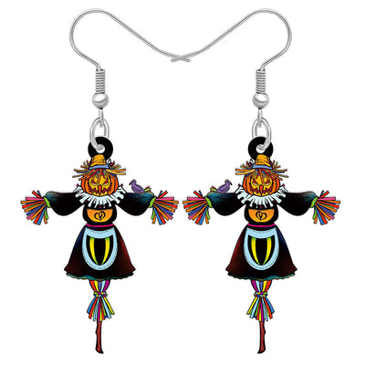 1 Pair Casual Geometric Acrylic Pumpkin Drop Earrings for Halloween