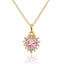 18k Gold Plated Copper Zircon Heart Geometric Pendant Necklace