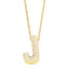 Simple Style 18K Gold Plated Alphabet Pendant Necklace with Zircon Inlay