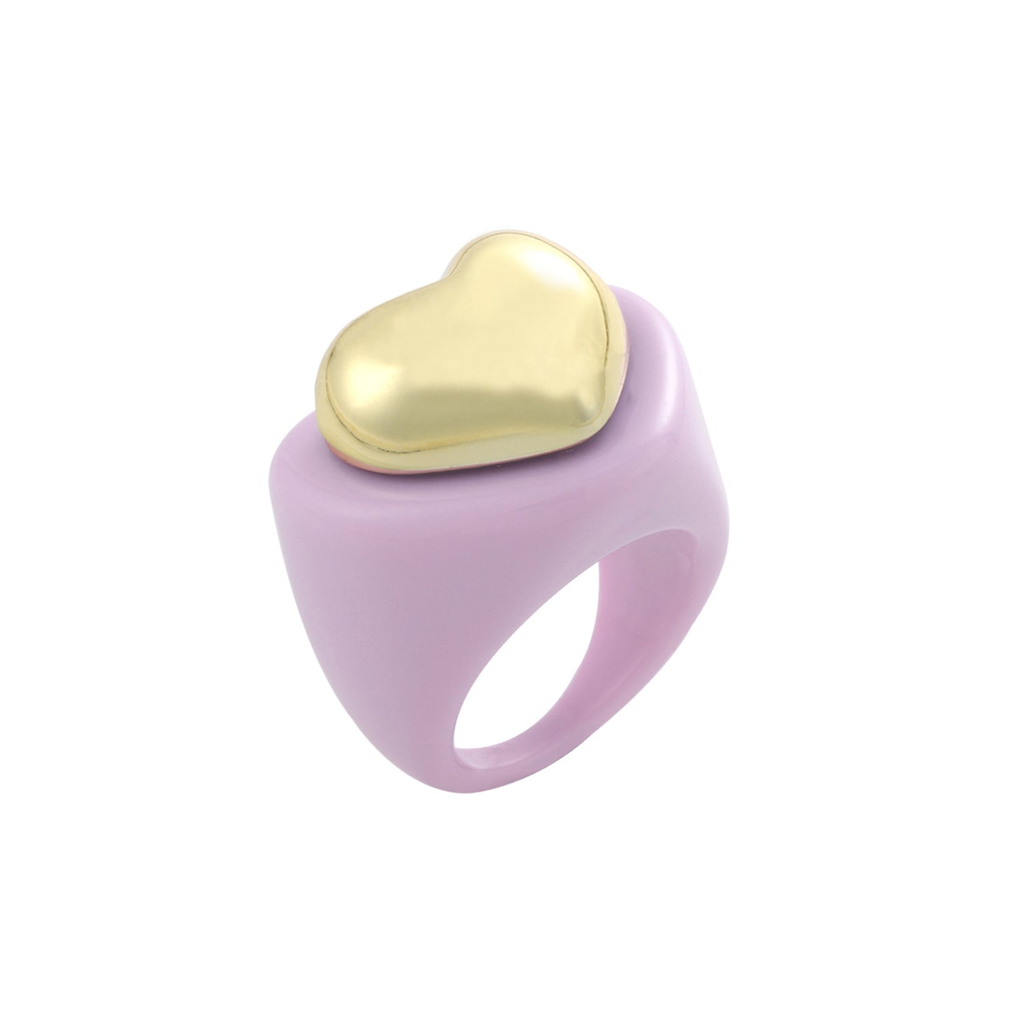 Colorful Resin Heart Diamond Ring - Simple Style Jewelry