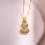 Vintage 18k Gold Plated Zircon Initial Pendant Necklace