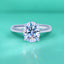 Elegant Oval Moissanite Ring in Sterling Silver 18K White Plated