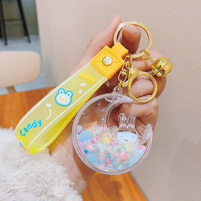 Cute Moon Acrylic Patchwork Women's Bag Charm Keychain